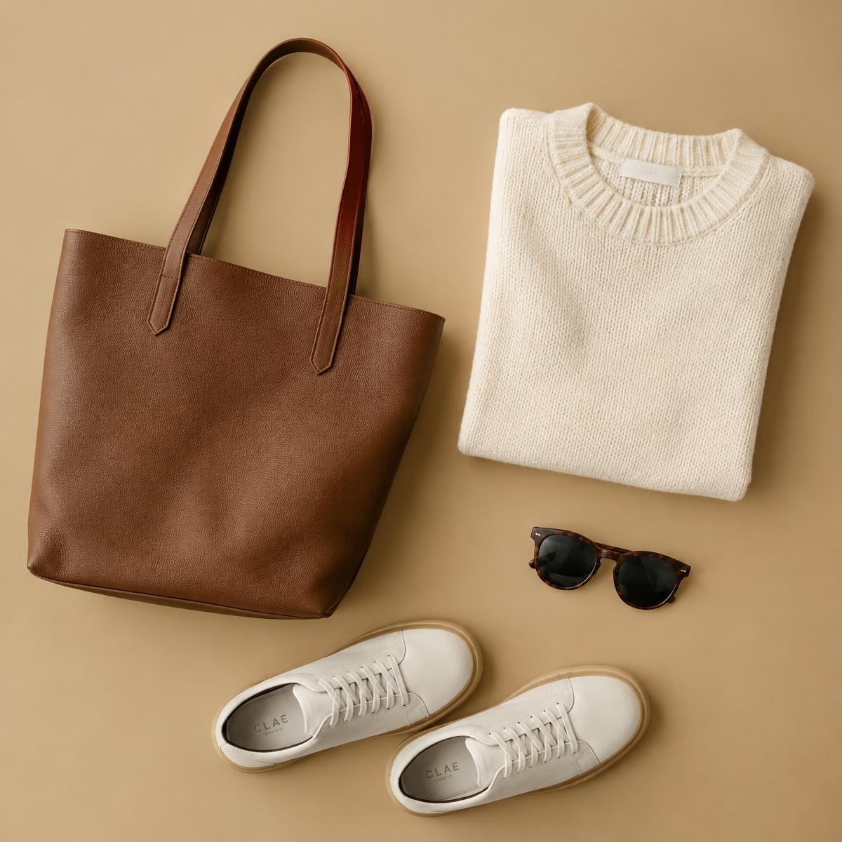 Flat lay of accessories
